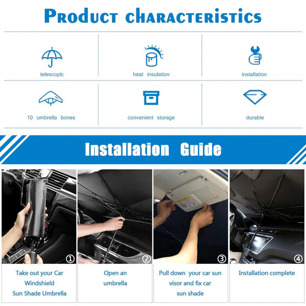 SunShield Foldable Car Sun Umbrella