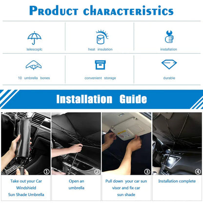 SunShield Foldable Car Sun Umbrella